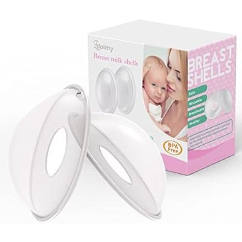 Breast Shells, Milk Saver, Nursing Cups, Nursing Moms to Ease Nipple Pain, BPA-Free and Reusable, Collect Breast Milk Leak (Pack of 2)