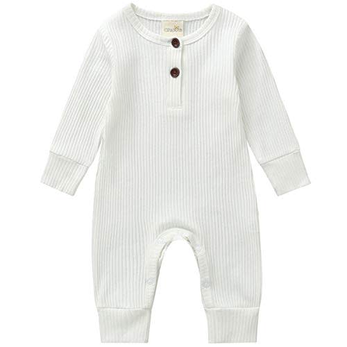 Kuriozud Newborn Infant Unisex Baby Boy Girl Clothes Button Romper Jumpsuit Basic One Piece Outfits