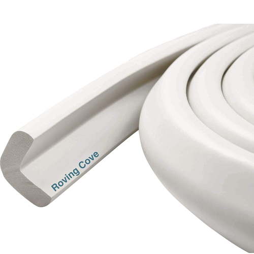 Roving Cove Edge Protector for Baby (6ft Large Edge Only), Hefty-Fit Heavy-Duty Soft Foam Furniture and Fireplace Edge Bumper Guards, Desk Edge Cushion, Wall Corner Covers, 3M Adhesive, Oyster White Large 6 Foot (Pack of 1) Oyster White