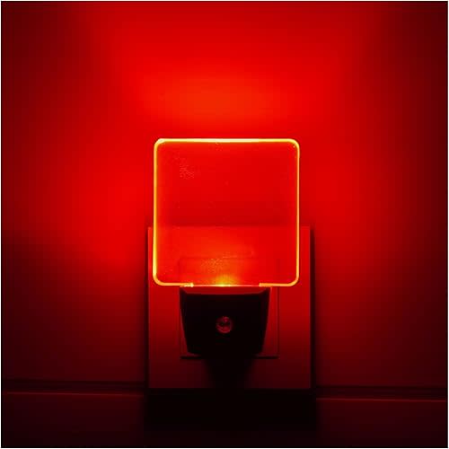 2 Pack 0.5W Plug in LED Night Light with Dusk to Dawn Sensor Red