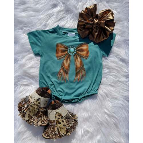 Squash blossom bow bubble romper