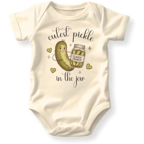 Cutest Pickle In The Jar Baby Bodysuit, Funny Pickle Outfit for Children, Cute Cucumber Tee