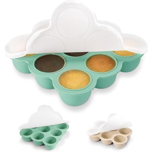 2 Pack Baby Food Freezer Tray with Lids, Silicone Food Storage Container for Homemade Purees