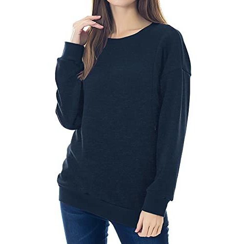 Smallshow Fleece Maternity Nursing Sweatshirt Long Sleeve Breastfeeding Tops