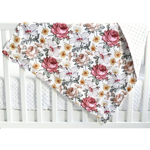 Baby Blankets for Boys Girls Soft Minky Blanket for Newborn Infant Toddler Used for Crib Stroller Nursery (Floral)