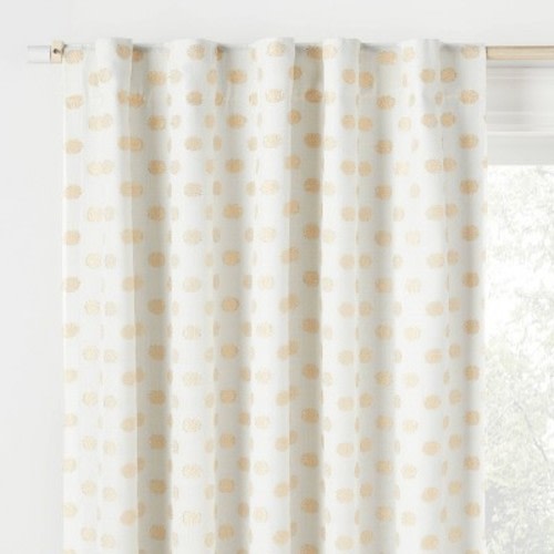 42"W x 84"L Clipped Dotted Kids' Blackout Window Curtain Panel Metallic Gold - Pillowfort™