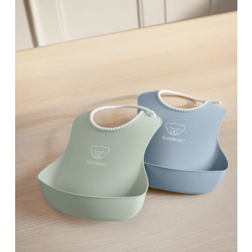 BabyBjorn Baby Bib 2-pack, Powder green/Powder blue
