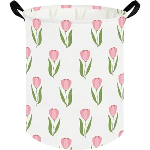 Tulip hamper,Girls Nursery Hamper,Waterproof foldable baby laundry basket,kids laundry Basket,Kids Toy Storage Organizer,Baby girl room decor,Gift Basket (Tulip)