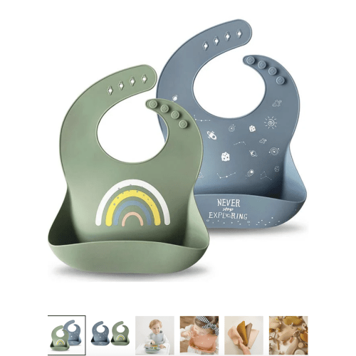 Silicone Baby Bib - 2 Pack