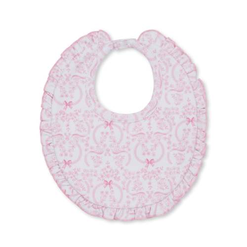 Delicate Blooming Bows Pink Bib