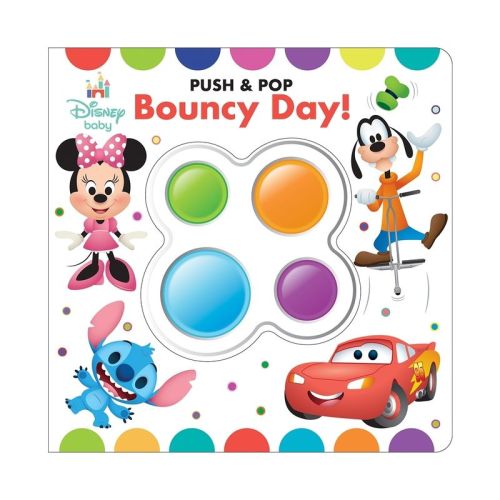 Disney Baby: Bouncy Day! Push & Pop - by Pi Kids (Board Book)