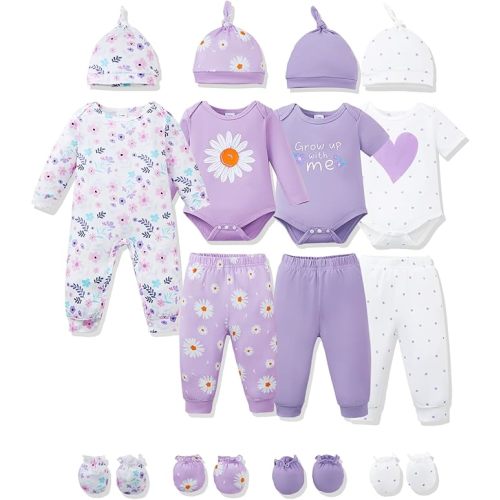 NZRVAWS Preemie Newborn Baby Boy Clothes Infant Clothing Romper Pant Outfits Set Layette Essentials 19 Pieces 0 3 6 12 Months