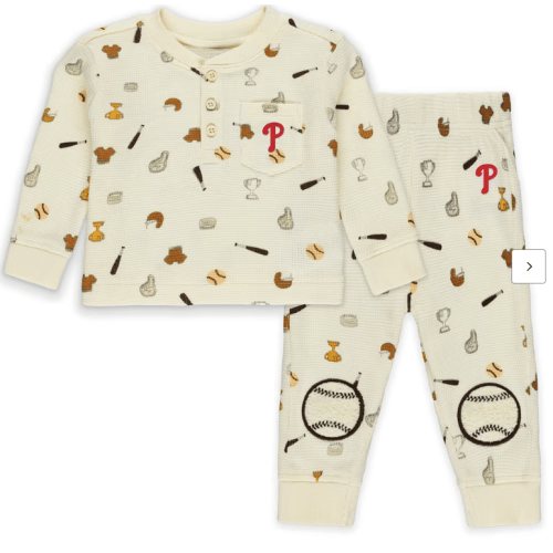 Newborn Philadelphia Phillies WEAR 
Two-Piece Waffle-Knit Sleep Set