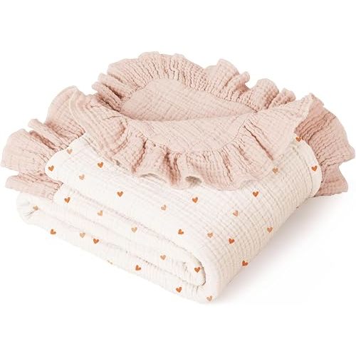 100% Cotton Ruffle Swaddle Blanket