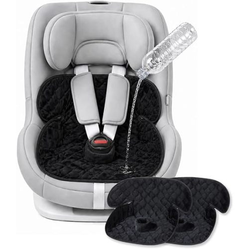 2-Pack Waterproof Piddle Pads, Potty Training Car Seat Protector & Reusable Liner – Non-Slip, Leak-Proof Cover for Car Seats, Strollers, High Chairs, Machine Washable (Black)
