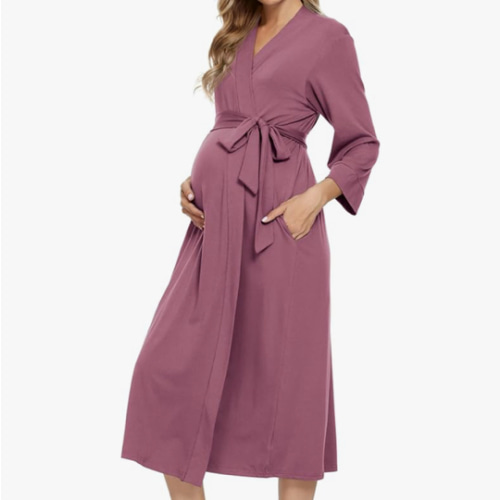 Xpenyo Women's Maternity Sleepwear,Labor/Delivery/Nursing/Hospital Nightgown Kimono Robes Long Pregnancy Loungewear