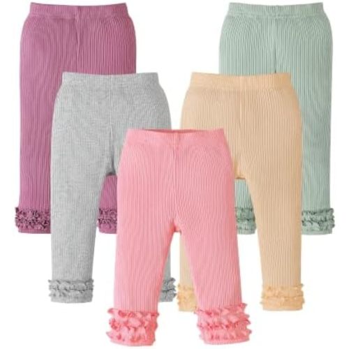 Toddler Baby Girl Pants Leggings 5-Pack Newborn Cotton Pants