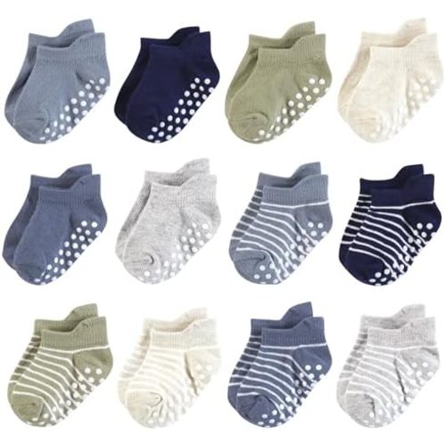 Hudson Baby Unisex Baby Non-Skid No-Show Socks