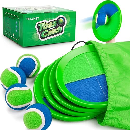 Toss and Catch Ball Set Upgraded - Kids Toys Beach Toys Baseball Games - Sturdy & Water-Resistant for Outdoor Pool Yard Games - Classic Gift for Boys Girls 3 4 5 6 7 8 9 10 11 12+ Years
