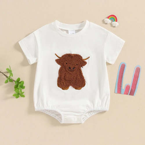 HIGHLAND CALF T-Shirt Onesie - Hazel & Bo