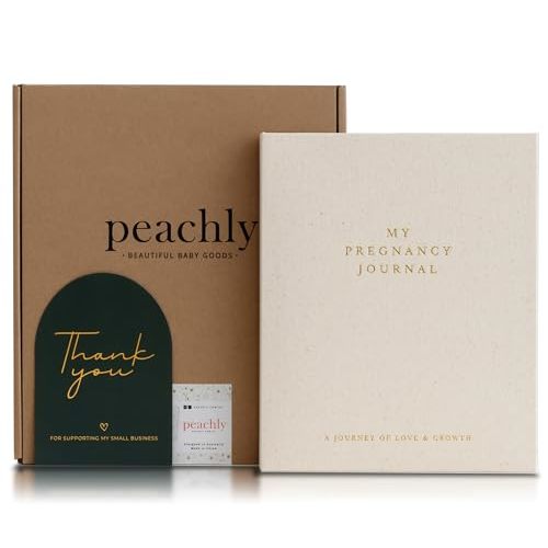 Peachly Pregnancy Journal - Linen Pregnancy Book to Capture Every Milestone - Pregnancy Must Haves - Baby Book Keepsake Pregnancy Journals For First Time Moms and Experienced Moms