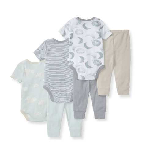 Hello Moon Organic Short Sleeve Bodysuit & Pant Set 3 Pack