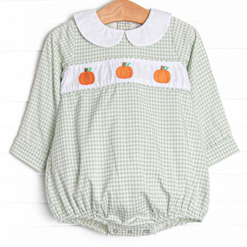 Posh Pumpkins Embroidered Bubble, Green – Stitchy Fish
