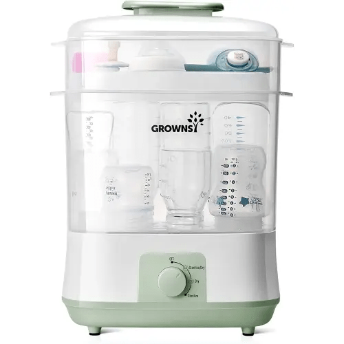 Bottle Sterilizer and Dryer - Grownsy Adjustable 4 in 1 Large , 8 Bottles Capacity,Electric Steam Baby Bottle Sterilizer, Sanitizer for Baby Bottles & Pacifiers, Breast Pump Parts Green