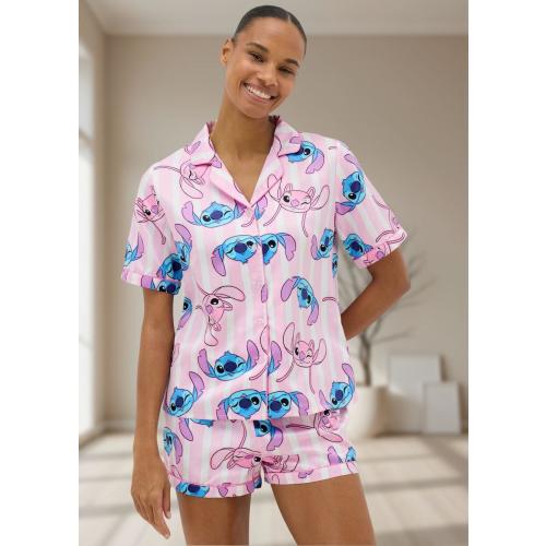 Stitch And Angel Satin Pajamas Set, Disney Stitch Women Pajamas, Bridesmaids Matching PJs, Cute Stitch Sleepwear, Bridal Shower Gifts