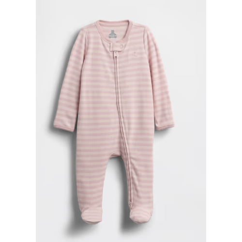 Baby First Favorites JerseySoft Footed One-Piece - Pink Stripe