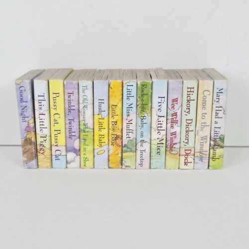 Vintage Nursery Rhyme Mini Board Books, Set of 14, Mother Goose