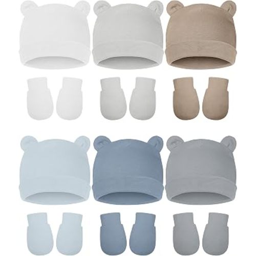 12 Pcs Newborn Baby Hat Mittens Set