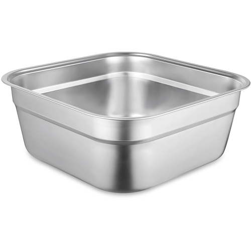 Stainless Steel Washing Up Bowl, Multi-Purpose Dish Tub for Sink, Large Square Container for Kitchen, Vegetable Washing Basin, Durable Dishpan for Home