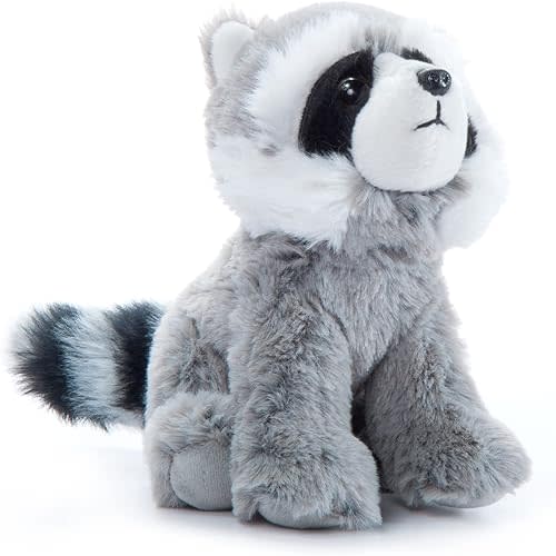 The Petting Zoo Raccoon Stuffed Animal Plushie, Gifts for Kids, Wild Onez Babiez Zoo Animals, Raccoon Plush Toy 6 inches