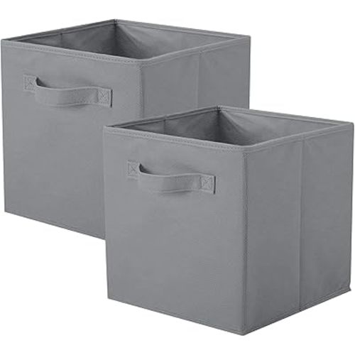ShellKingdom Storage Bins, Foldable Fabric Storage Cubes And Cloth Storage Organizer Drawer For Closet And Toys Storage, 2 Pack (Gray)