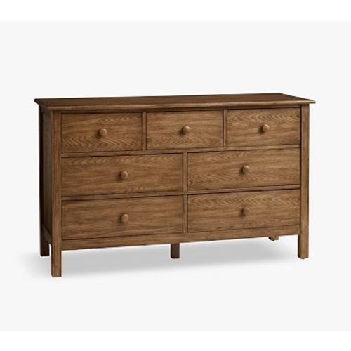 Kendall 7-Drawer Dresser (55w x 19d"), Aged Oak