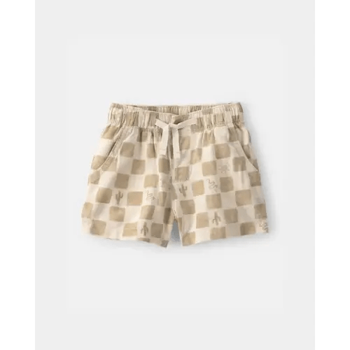 Baby Boy Cactus Checkered Drawstring Shorts - Beige - OshKosh B'gosh | Carter's
