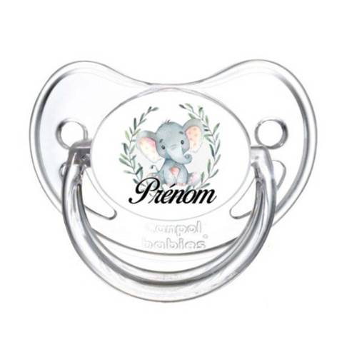 Personalized pacifier with baby's first name or phrase of your choice - Baby elephant