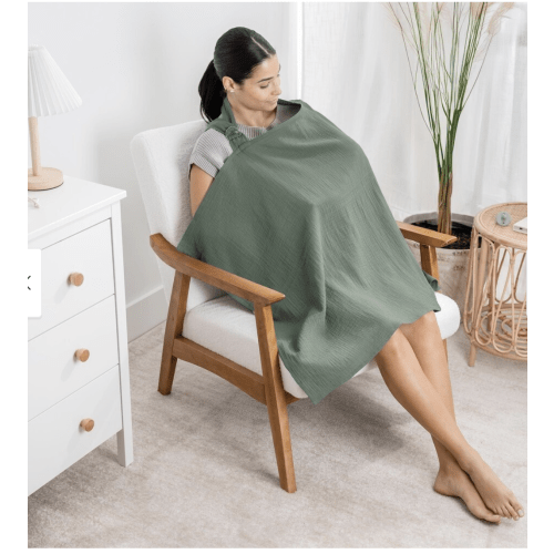 Muslin Nursing Cover - 100% Cotton, Pack of 1 by Comfy Cubs - Fern