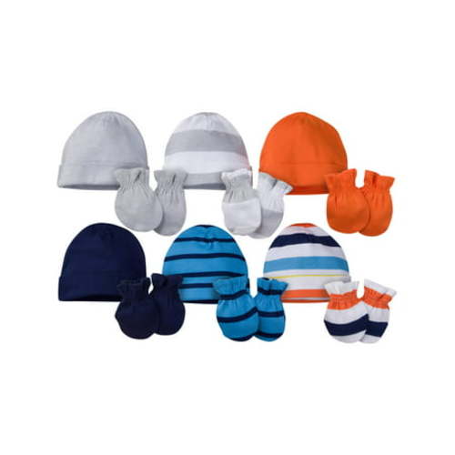 Onesies Brand Caps and Mittens Accessories Set, 12pk Bundle (Baby Boys) - DOG - 0-6M