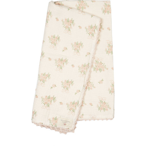 Crochet Trim Swaddle, Parfait Pink - Wild Wawa | Maisonette