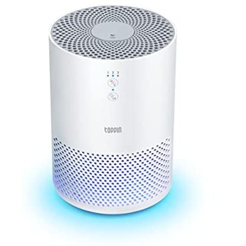 TOPPIN HEPA Air Purifiers for Home Pets Hair-for Bedroom with UV Light, Air Purifier For Dust Odors Smoke Pollen Eliminate Dander Airborne Contaminants Air Cleaner For Office, TPAP002, White