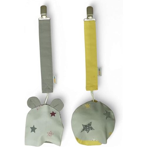 Protective Pacifier Clip & Holder – Handmade, Ultra Durable with Case, 2-Pack, 100% Cotton – Safe & Stylish Baby Essential
