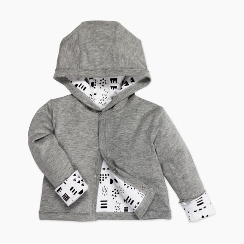 Honest Baby Clothing Organic Cotton Reversible Hoodie - Pattern Play, 3-6M