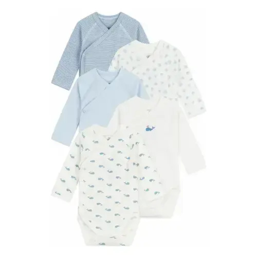 Set of 5 Bodies Whale Heart Cover Organic Cotton | Blue