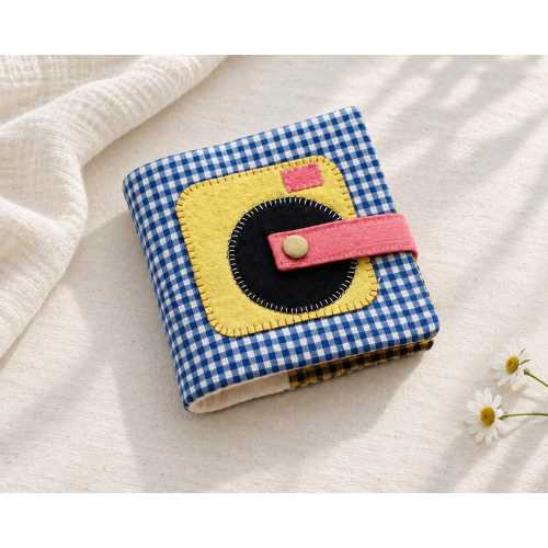 Personalized Photo Album | Handwoven Cotton Camera Applique | Holds 60 Mini Photos | Handmade Instant Photo Book | One of a Kind Gift