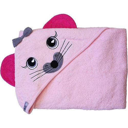 Toalla con capucha absorbente, rosa ratón extra grande 40 x 30 pulgadas por Frenchie Mini Couture..