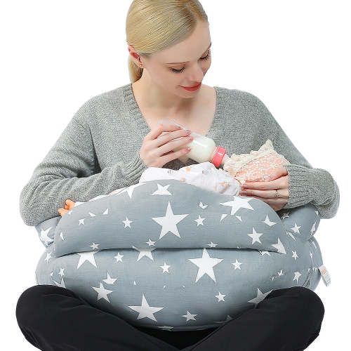 Chilling Home Adjustable Nursing Pillow for Breastfeeding, Three-sided Safety Fence More Support for Mom and Baby