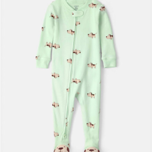 Baby Puppy 100% Cotton Snug Fit 1-Piece Pajama - Green | Carter's