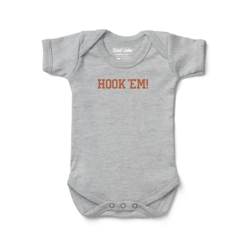 Infant Chad & Jake Heather Gray Texas Longhorns Logo Bodysuit
